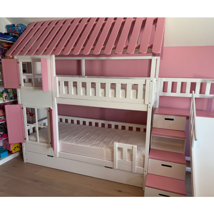 kinderbed met trap en glijbaan design
